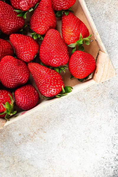 Jordbær Friske Modne Røde Bær Madlavning Appetitvækker Måltid Mad Snack Royaltyfrie stock-billeder