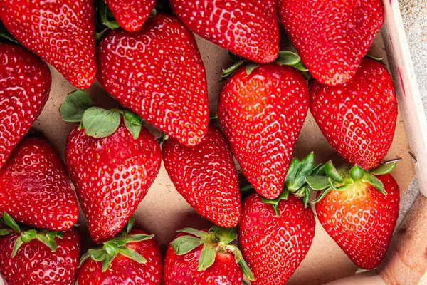 Jordbær Friske Modne Røde Bær Madlavning Appetitvækker Måltid Mad Snack Stock-foto