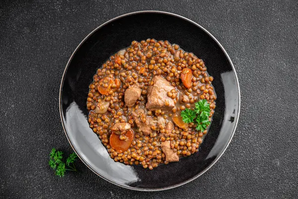 Lentils Meat Beef Pork Fresh Cooking Meal Food Snack Table Royalty Free Stock Photos