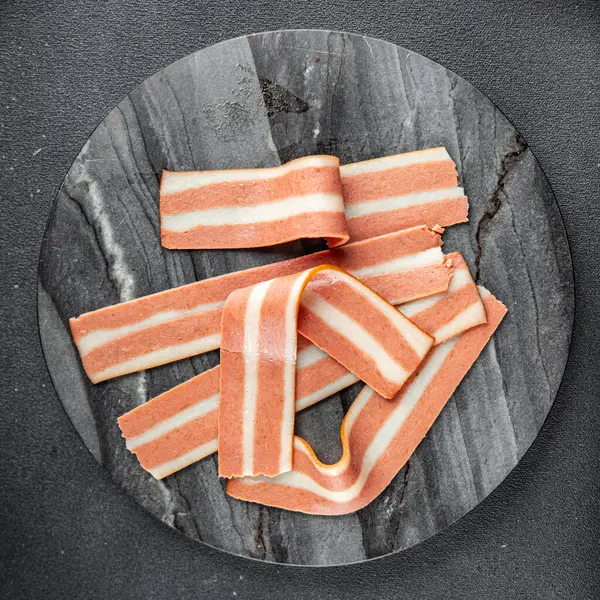 Végétarien Bacon Cuisine Fraîche Apéritif Repas Nourriture Collation Sur Table Photo De Stock