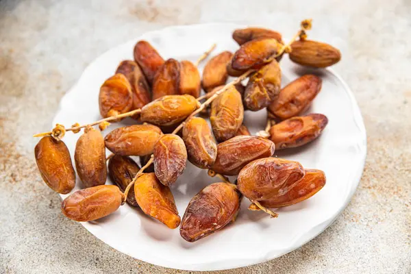 Date Branch Dried Fruit Fresh Appetizer Food Snack Table Copy Stock Picture