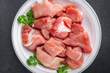 raw pork meat pulp fresh cooking appetizer meal food snack on the table copy space food background rustic top view