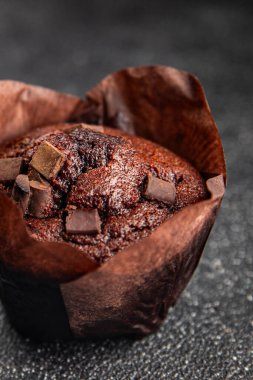 çikolatalı kek tatlı tatlı pasta aperatif yemek atıştırmalıkları masanın üzerinde fotokopi alanı arka plan kırsal manzarası