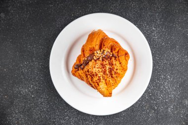 Ay çöreği taze tatlı fırın aperatifi yemek aperatifleri masa üzerinde fotokopi uzay yemeği arka planı 