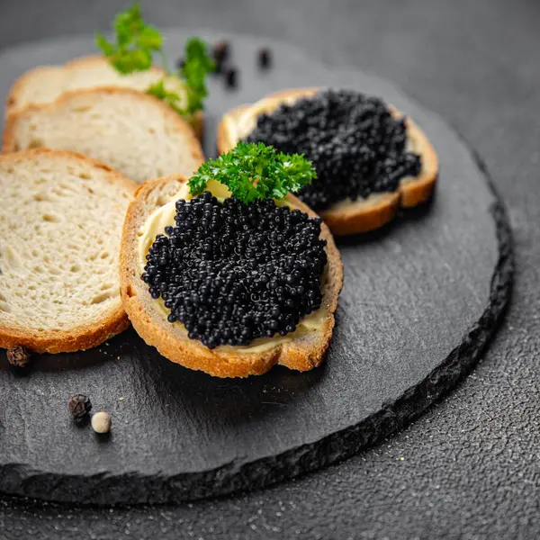 stock image caviar lumpfish black caviar fresh seafood appetizer meal food snack on the table copy space food background