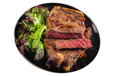 Etli biftek ızgara sulu et taze lezzetli gurme yemek arka planı masa rustick gıda üst görünüm fotokopi alanı