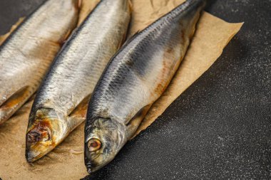 Ringa balığının taze deniz ürünleri pesketarizmi lezzetli yemekler lezzetli gurme yemek arkaplan masanın üzerinde rustik yemekler üst uzay fotokopi alanı üst görünüm keto ve paleo diyet vejetaryen
