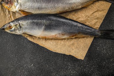 Ringa balığının taze deniz ürünleri pesketarizmi lezzetli yemekler lezzetli gurme yemek arkaplan masanın üzerinde rustik yemekler üst uzay fotokopi alanı üst görünüm keto ve paleo diyet vejetaryen