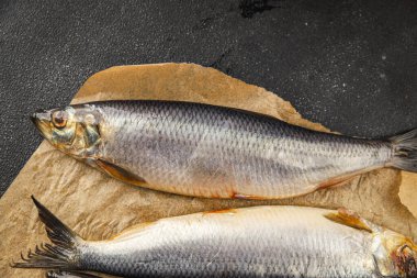 Ringa balığının taze deniz ürünleri pesketarizmi lezzetli yemekler lezzetli gurme yemek arkaplan masanın üzerinde rustik yemekler üst uzay fotokopi alanı üst görünüm keto ve paleo diyet vejetaryen