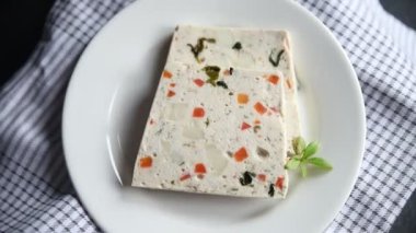 balık terrine ve deniz tarağı san jacques deniz ürünleri taze lezzetli yemek arkaplan lezzetli gurme yemek masaya üst katlı yemek fotokopi alanı keto ve paleo diyeti pescetarya diyeti