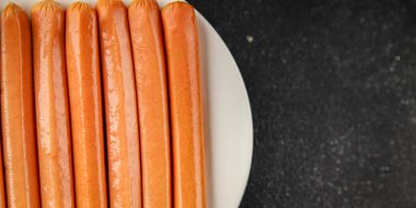 Sosis, et, sığır eti, tavuk yemeği taze gurme yemek arka planı masanın kırsal kesiminde fotokopi alanı.