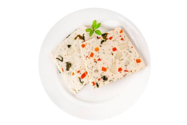 balık terrine ve deniz tarağı san jacques deniz ürünleri taze lezzetli yemek arkaplan lezzetli gurme yemek masaya üst katlı yemek fotokopi alanı keto ve paleo diyeti pescetarya diyeti