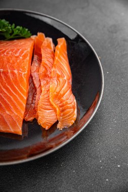 somon çiğ balık taze deniz ürünleri taze lezzetli yemek lezzetli gurme yemek arka planı masanın üzerinde