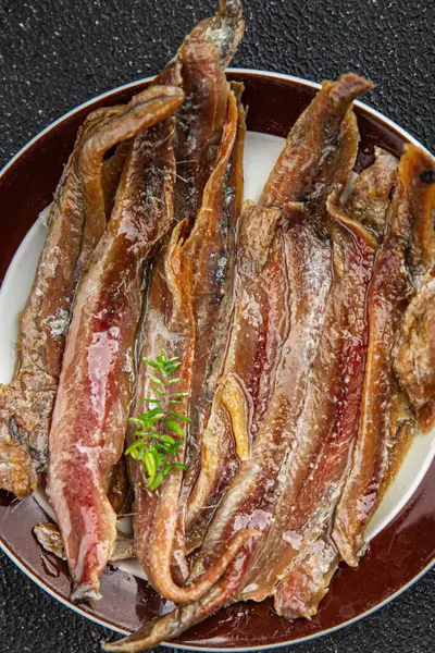 balık ançüezli fileto fileto deniz ürünleri aperatifler taze leziz yemekler sofranın üzerinde lezzetli gurme yemek üst görünüm fotokopi alanı diyeti