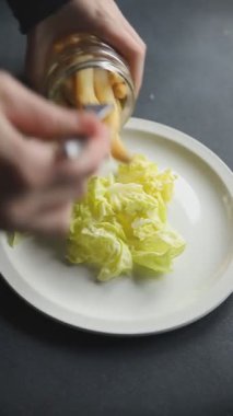 kuşkonmaz beyaz fasülye taze yemek lezzetli gurme yemek arka planda yemek rustik gıda fotokopi alanı keto ve paleo diyet vejetaryen ve vejetaryen gıda