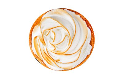 Limonlu tart tatlı tatlı krema, limonlu tatlı lezzetli gurme taze yemek arka plan masa kırsal yemek üst görünüm fotokopi alanı