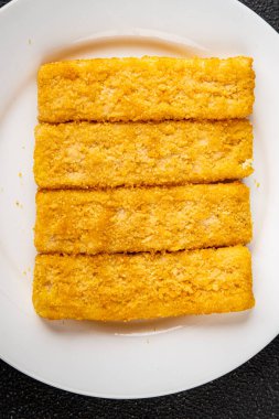 Balıklar deniz ürünleri menüsü taze lezzetli gurme yemek arkaplan masa rustik gıda üst görünüm fotokopi alanı keto ve paleo pesetarya diyeti