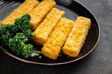 Balıklar deniz ürünleri menüsü taze lezzetli gurme yemek arkaplan masa rustik gıda üst görünüm fotokopi alanı keto ve paleo pesetarya diyeti