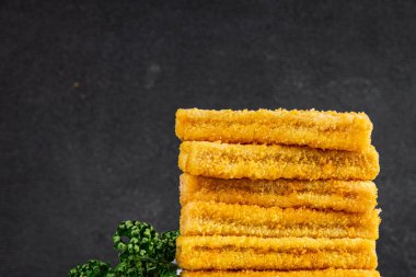 Balıklar deniz ürünleri menüsü taze lezzetli gurme yemek arkaplan masa rustik gıda üst görünüm fotokopi alanı keto ve paleo pesetarya diyeti