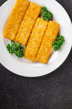 Balıklar deniz ürünleri menüsü taze lezzetli gurme yemek arkaplan masa rustik gıda üst görünüm fotokopi alanı keto ve paleo pesetarya diyeti