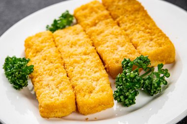 Balıklar deniz ürünleri menüsü taze lezzetli gurme yemek arkaplan masa rustik gıda üst görünüm fotokopi alanı keto ve paleo pesetarya diyeti