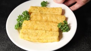 Balıklar deniz ürünleri menüsü taze lezzetli gurme yemek arkaplan masa rustik gıda üst görünüm fotokopi alanı keto ve paleo pesetarya diyeti