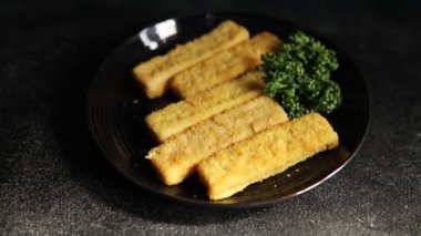 Balıklar deniz ürünleri menüsü taze lezzetli gurme yemek arkaplan masa rustik gıda üst görünüm fotokopi alanı keto ve paleo pesetarya diyeti