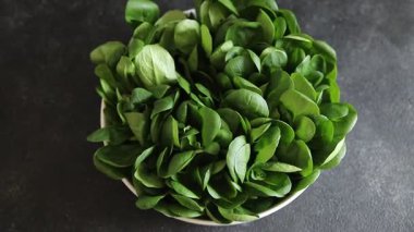 Mung fasulyesi salata yeşil sebzeler taze gurme yemek arkaplan masa rustik gıda üst görünüm uzay keto ve paleo diyet vejetaryen ve vejetaryen gıda