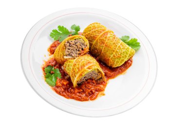 cabbage rolls cabbage stuffing meat tasty fresh delicious gourmet food background table rustic food top view copy space keto and paleo diet