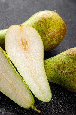 Armut sulu meyve tatlı gurme yemek arka planı masaya rustik gıda fotokopi uzay keto ve paleo diyet vejetaryen ve vejetaryen gıda