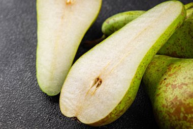 Armut sulu meyve tatlı gurme yemek arka planı masaya rustik gıda fotokopi uzay keto ve paleo diyet vejetaryen ve vejetaryen gıda