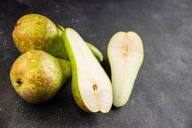 Armut sulu meyve tatlı gurme yemek arka planı masaya rustik gıda fotokopi uzay keto ve paleo diyet vejetaryen ve vejetaryen gıda