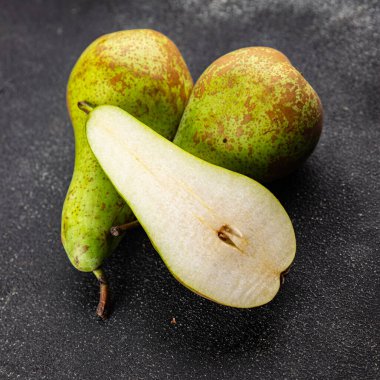 Armut sulu meyve tatlı gurme yemek arka planı masaya rustik gıda fotokopi uzay keto ve paleo diyet vejetaryen ve vejetaryen gıda