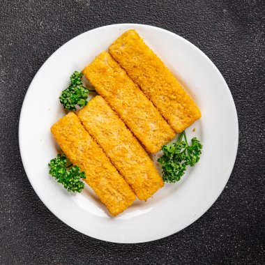 Balık, deniz ürünleri tabağı taze gurme yemek arkaplanı masa rustik gıda üst görünüm kopyalama alanı üzerine yapıştırır