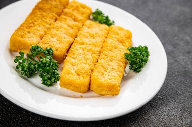 Balık, deniz ürünleri tabağı taze gurme yemek arkaplanı masa rustik gıda üst görünüm kopyalama alanı üzerine yapıştırır