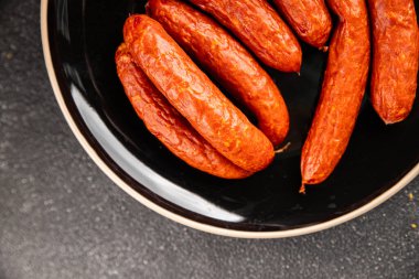 Jöleli şeker tatlı tatlı tatlı. Yemek arkaplanı, masa rustik yemek üst görünümü fotokopi alanı.