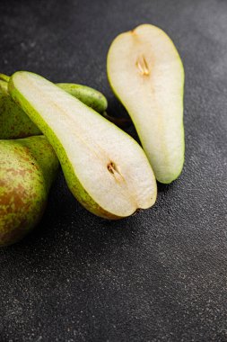 Armut olgun meyve sulu taze gurme yemek arka planı masaya rustik gıda fotokopi alanı keto ve paleo diyet vejetaryen ve vejetaryen gıda