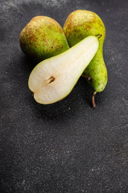 Armut olgun meyve sulu taze gurme yemek arka planı masaya rustik gıda fotokopi alanı keto ve paleo diyet vejetaryen ve vejetaryen gıda