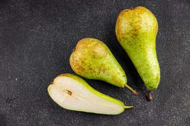 Armut olgun meyve sulu taze gurme yemek arka planı masaya rustik gıda fotokopi alanı keto ve paleo diyet vejetaryen ve vejetaryen gıda
