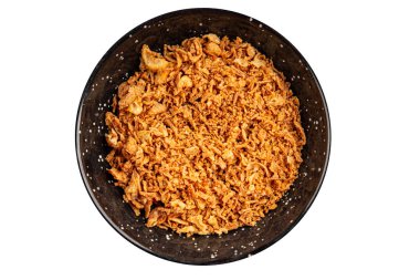 Kızarmış soğan çıtır soğan aperatif sebzeler taze lezzetli gurme yemek arkaplanı masa rustik yemek üst görünümü fotokopi alanı vejetaryen ve vejetaryen yemekleri