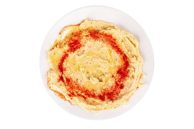 Humus nohutu sosu baharatlar iştah açıcı sebzeler taze lezzetli gurme vejetaryen ve vejetaryen yemek arka planı masa sade yemekler üst görünüm fotokopi alanı keto ve paleo diyeti