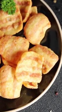 Pastırma, kızarmış pastırma, mısır, lezzetli abur cubur, fast food, masada doğal yemek, kırsal yemek, fotokopi odası.
