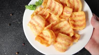 Pastırma, kızarmış pastırma, mısır, lezzetli abur cubur, fast food, masada doğal yemek, kırsal yemek, fotokopi odası.