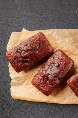Finansal bisküvi çikolatalı kurabiye tatlı tatlı lezzetli gurme yemek arkaplanı masa rustik gıda üst görünüm fotokopi alanı