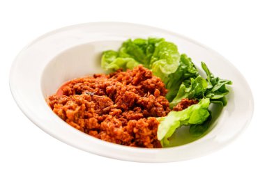 Ton balığı soslu balık konservesi taze lezzetli gurme yemek arkaplanı masanın üstünde rustik gıda fotokopi alanı keto ve paleo diyet vejetaryen diyeti.