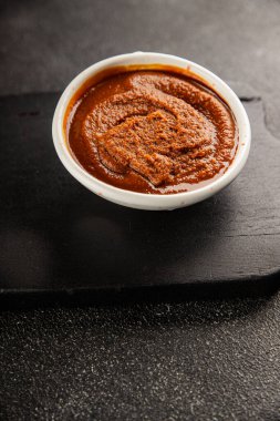 Japon yemeği pişirmek için Miso macunu kalın soya fasulyesi ezmesi. Lezzetli çerezler. Yemek arkaplanı.