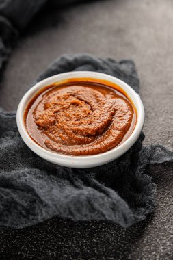 Japon yemeği pişirmek için Miso macunu kalın soya fasulyesi ezmesi. Lezzetli çerezler. Yemek arkaplanı.