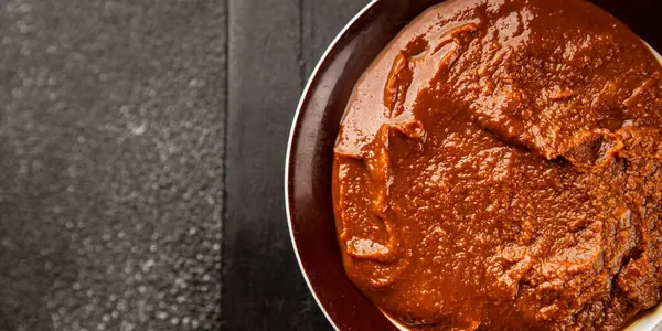 Japon yemeği pişirmek için Miso macunu kalın soya fasulyesi ezmesi. Lezzetli çerezler. Yemek arkaplanı.