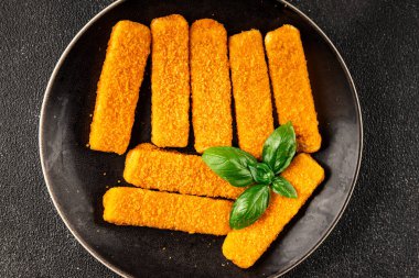 Balıklar deniz mahsulleri kıyma ikinci tabak lezzetli aperatif lezzetli gurme yemek arkaplan masa üzerinde rustik gıda üst görünüm fotokopi alanı pesseeter diyet