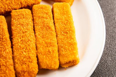 Balıklar deniz mahsulleri kıyma ikinci tabak lezzetli aperatif lezzetli gurme yemek arkaplan masa üzerinde rustik gıda üst görünüm fotokopi alanı pesseeter diyet